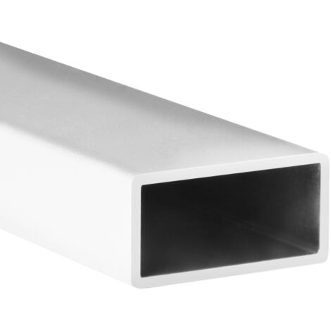 Tubo rectangular de aluminio, acabado en blanco y 1000 mm de largo. Ref. 9006.2010.01