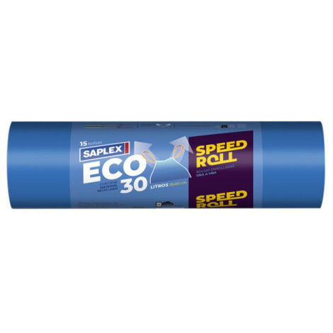 BOLSAS BASURA ECO AZUL 55X60CM.15U. -