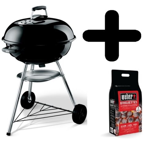 BARBACOA WEBER COMPACT 47 CM + 2 KGS BRIQUETAS