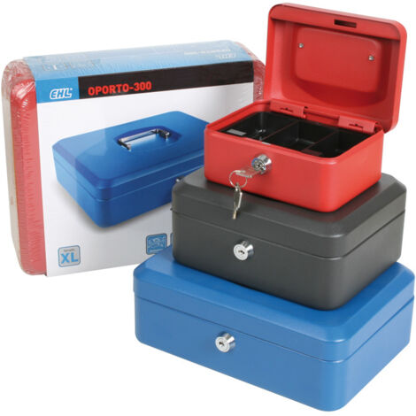 Cajas de caudales metálicas EHL serie Oporto - 25x18x9 cm Azul