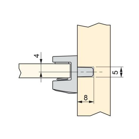 Soporte para estante de cristal, Plástico y Zamak, Niquelado