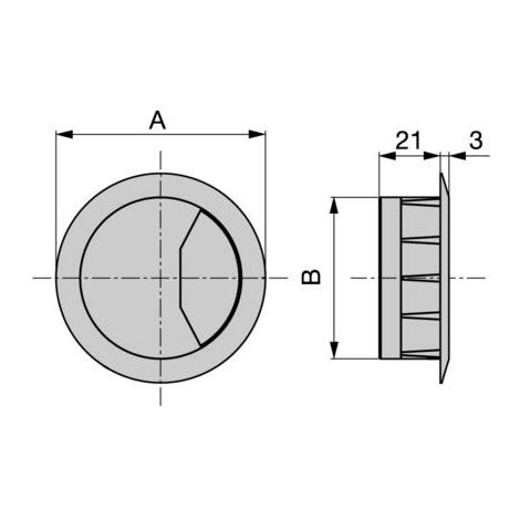 Comprar Tapa pasacables circular, D. 60 mm, para encastrar, Zamak, Cromado,  8 ud.