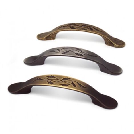Tirador Provence 6521 - Bronce rústico. 154x22x30mm. Entrepuntos 96mm.