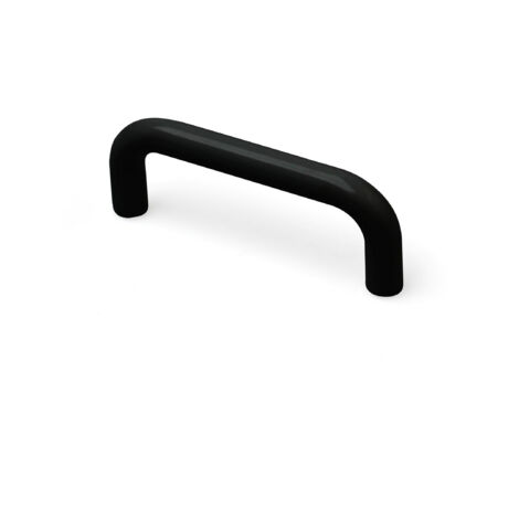 Asa de zamak con acabado negro, dimensiones:70x8x27mm y entrepuntos:64mm -