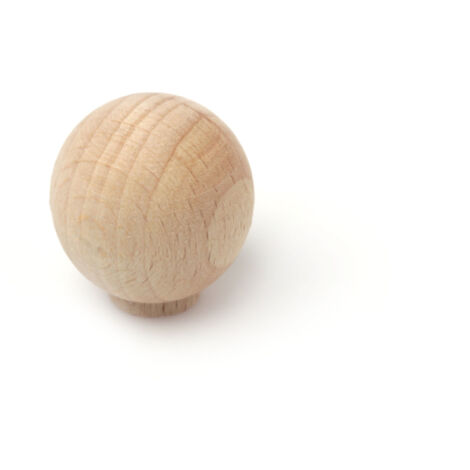 Pomo en madera con acabado haya crudo, dimensiones: 29x29x32mm, Ø: 30mm -