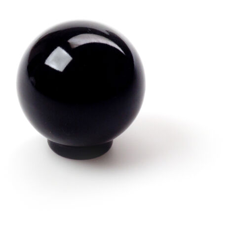 Pomo de plástico con acabado negro, dimensiones: 25x25x26mm Ø: 25mm -