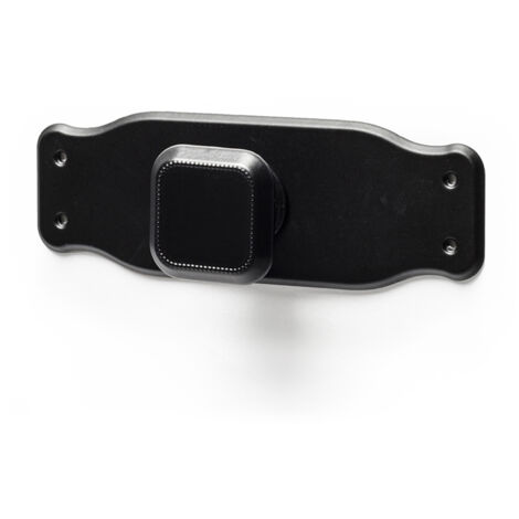 Pomo en placa con acabado negro de zamak, dimensiones: 110x38x24mm - (1/4)