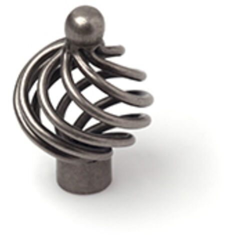 Pomo en acero con acabado plata, dimensiones: 53x33x33mm, Ø: 33mm - (1/5)