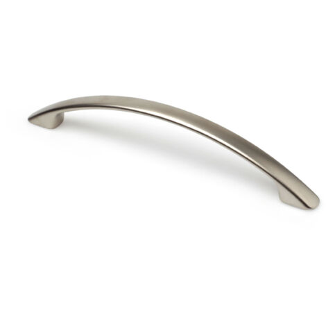 Asa de zamak con acabado níquel bisú, dimensiones:153x11x28mm y entrepuntos:128mm -