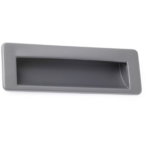 Tirador embutido de zamak con acabado, dimensiones:142x49x22mm y entrepuntos:128mm -