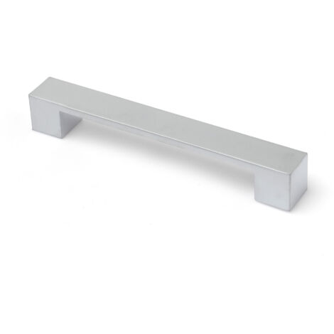 Asa de zamak con acabado cromo mate, dimensiones:191x25x27mm y entrepuntos:160mm -