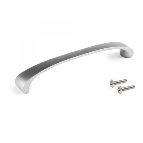 Emuca Tirador para mueble Kyoto, 96, Níquel satinado, Zamak -