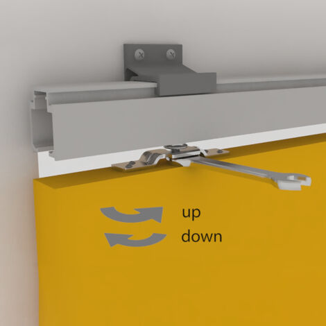 emuca kit de sistema corredero railway para puertas correderas colgadas de madera con cierre suave, 80kg, aluminio, anodizado mate
