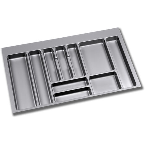 Emuca Cubertero para cajón de cocina, módulo 900 mm, Plástico, Gris -