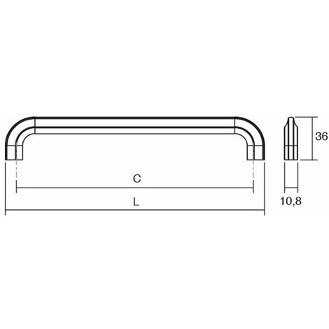 Tirador Asi 0341 - Negro mate / L 146 C 128 mm