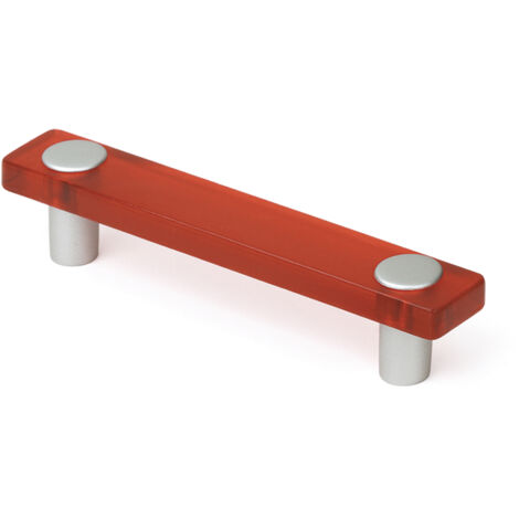 Blister con 2 asas de plástico con acabado rojo, dimensiones: 127x20x27mm entrepuntos: 96mm -