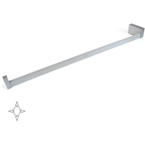 Emuca Barra para armario con luz LED Castor, batería extraible y sensor de movimiento, L1.158mm, Plástico y aluminio, Gris metalizado -