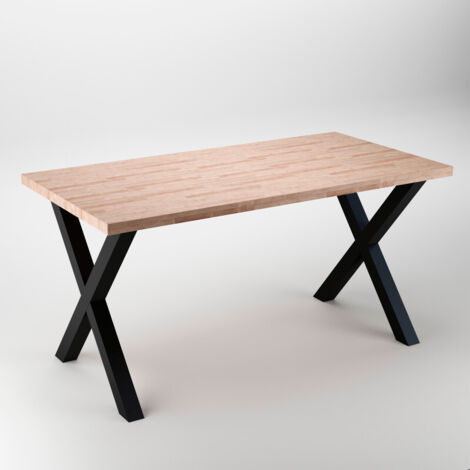 Emuca Juego de patas Cross para mesa, ancho 695mm, Acero, Pintado negro - (1/5)