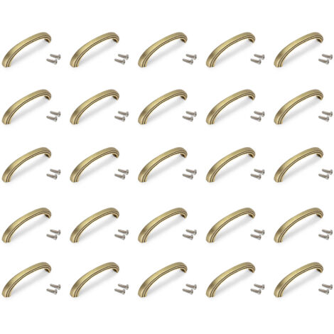 Emuca Lote de 25 tiradores para mueble Mombasa, L144mm, intereje 128mm, Zamak, Oro viejo - (1/5)