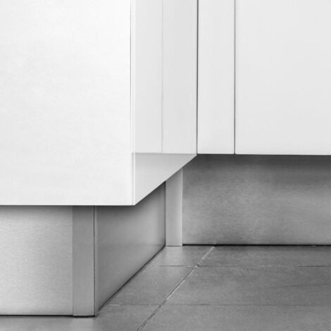 Emuca Lote de 2 zócalos para cocina Plasline con accesorios de unión, altura 100mm, 2 barras de lognitud 2.35m, Plástico, Anodizado satinado -