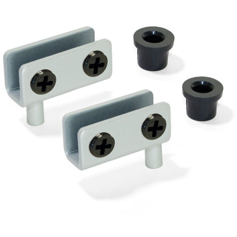 Emuca Juego de bisagras interiores para puerta cristal, 4-6mm espesor, Acero, Gris metalizado - (1/4)