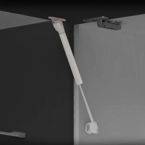 Emuca Lote de 10 pistones para puertas elevables H, 8kg, recorrido 80mm, con enganches, Acero y Plástico, Gris metalizado -