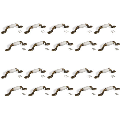 Emuca Tiradores para mueble, intereje 76 mm, Zamak y cerámica, Bronce, 20 ud. (1/6)