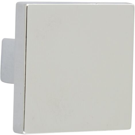 Pomo para mueble cuadrado de zamak plateado Al.28 x An.30 x P.30 mm REI