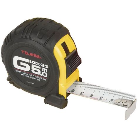 flexometro g-lock-25 tajima 5mtos caja plastico abs. homologado ce. clase ii.
