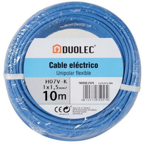 Cable eléctrico unipolar por metro 2.5mm libre de halógenos azul