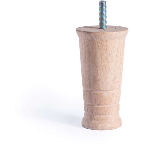 Pata de Madera para Muebles  Estilo Funcional  Fabricado en Haya  Acabado en Crudo  Proyectos de Restauración DIY Bricolaje  Medidas 5353100 mm  Altura: 10 cm  Fácil Instalación Atornillado  1 Unidad  (1/4)