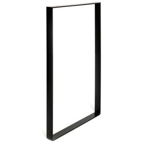 Pata para mueble, mesas y barras rectangular REI para atornillar en acero negro mate REI