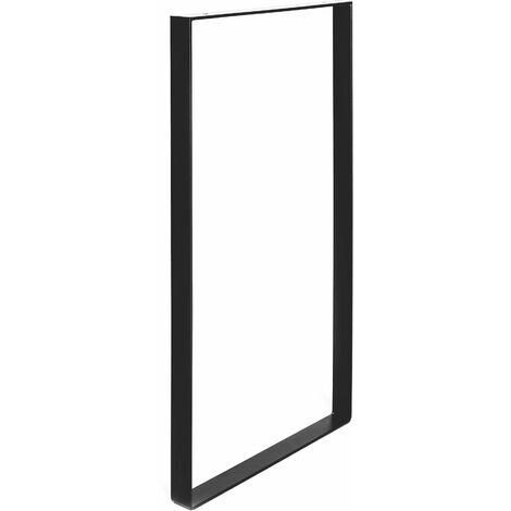 Pata para mueble, mesas y barras rectangular REI para atornillar en acero negro mate REI