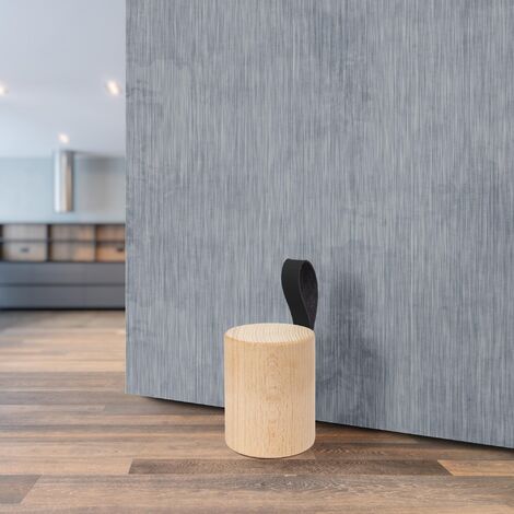 Retenedor de Puerta  Estilo Funcional  Fabricado en Haya  Acabado en Crudo-Negro  Medidas 6570135 mm  Sistema de Fijación  1 Unidad -