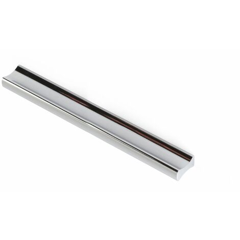 Tirador de Asa para Mueble  Estilo Contemporáneo  Fabricado en Aluminio  Acabado en Cromo Brillo  Distancia Entrepuntos: 96 mm  Medidas 120917 mm  Fijación Atornillado  Incluye Tornillos M4  4 Unidade