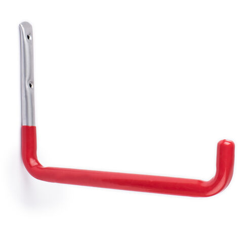 Gancho Multiusos Simple con Antideslizante Fabricado en Acero Acabado en Rojo Gran Capacidad de Carga Medidas 21195290 mm Sistema de Fijación Atornillado 1 Unidad -