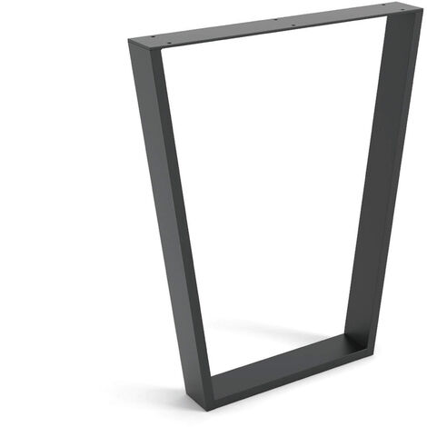 Pata Industrial para Muebles en Acero Negro Poro Medidas 58080712 mm Altura: 71,2 cm 1 Unidad -