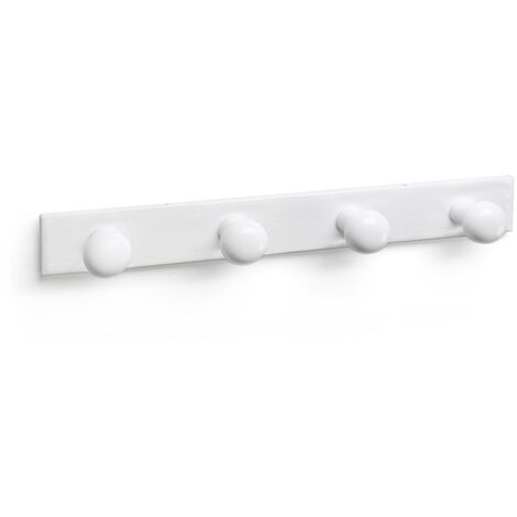 Perchero de Pared Estilo Decorativo Fabricado en Pino Acabado en Blanco Gran Capacidad de Carga Medidas 4755573 mm Sistema de Fijación 1 Unidad -
