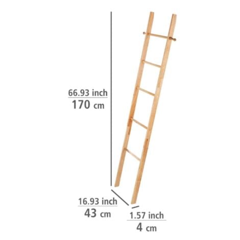 vidaXL Toallero escalera madera maciza de nogal 170 cm