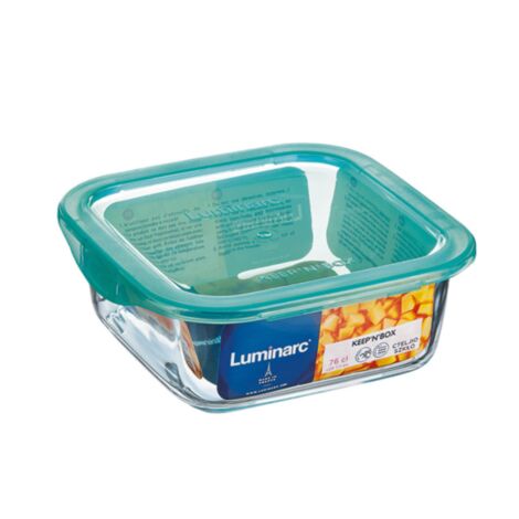 RECIPIENTE CUADRADO CON TAPA KEEPBOX LUMINARC 36CL (1/3)