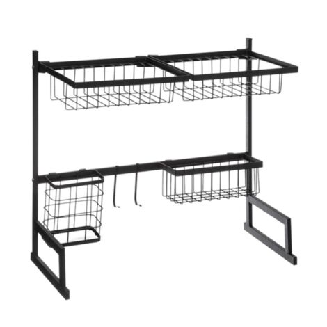 Organizador de fregadero con escurridor de metal negro - 5five