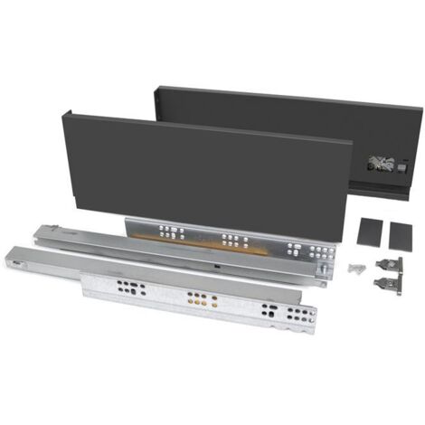 Emuca Cajón exterior Vertex 40kg de altura 131mm, profundidad 500mm, Acero, Gris antracita -