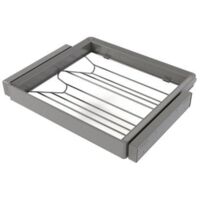 Emuca Kit de cajón zapatero y bastidor regulable Quartz para armarios, guías de cierre suave y extracción total, Módulo 60cm, Acabado Titanio -