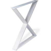 Pata decorativa en X para Muebles Estilo Funcional Fabricado en Acero Acabado en Blanco Poro Medidas 78080712 mm Altura: 71,2 cm Fácil Instalación Atornillado 1 Unidad