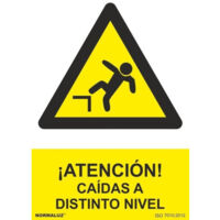 Señal 210x300mm pvc atenciÓn, caÍdas distinto nivel rd30015