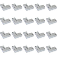 Emuca Lote de 20 pies para mueble Alumix 8, altura 12mm, Plástico, Pintado aluminio -