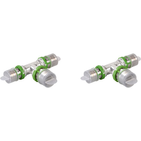 COMAP Té réduit métallique à sertir pour tubes multicouche - 26x3-26x3-20x2 - Vendus par 2 - Raccords MultiSkin - 7130RW262620