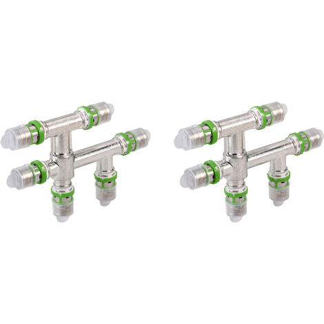 Comap – Té croisé métallique à sertir pour tubes multicouche 20x2-16x2-16x2 – Raccord laiton pour eau sanitaire et chauffage – 7495W201616