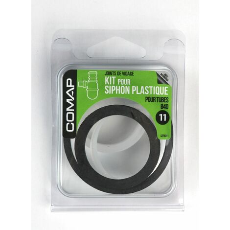 COMAP Kit de joints d'étanchéité pour siphon plastique pour tubes (conique, caoutchouc) - Diamètre 40 mm - Joints de vidage - S279311 (1/2)