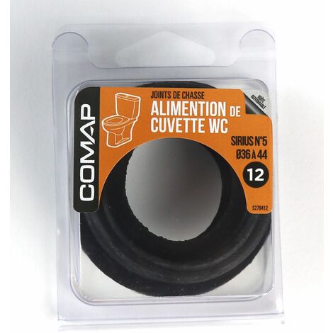 Comap – Alimentation de cuvette WC Sirius n°5 – Diamètre 36 à 44 mm – Caoutchouc noir – 1 unité – S279412